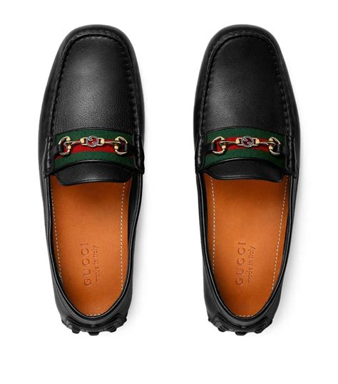 gucci leather driver with web|gucci driving loafers women.